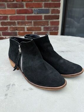 Dolce Vita Black Suede Ankle Booties with Side Zip